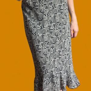 vintage Y2k mermaid hem fish scale midi skirt